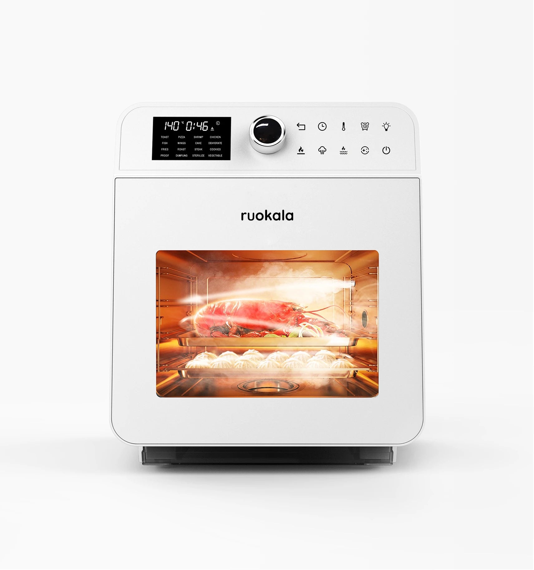 Ruokala air fryer in action, showcasing the cooking of a succulent lobster to perfection with advanced air frying technology.
