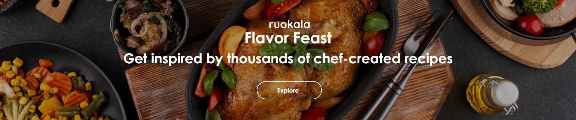 Ruokala flavor feast with roasted chicken and fresh herbs
